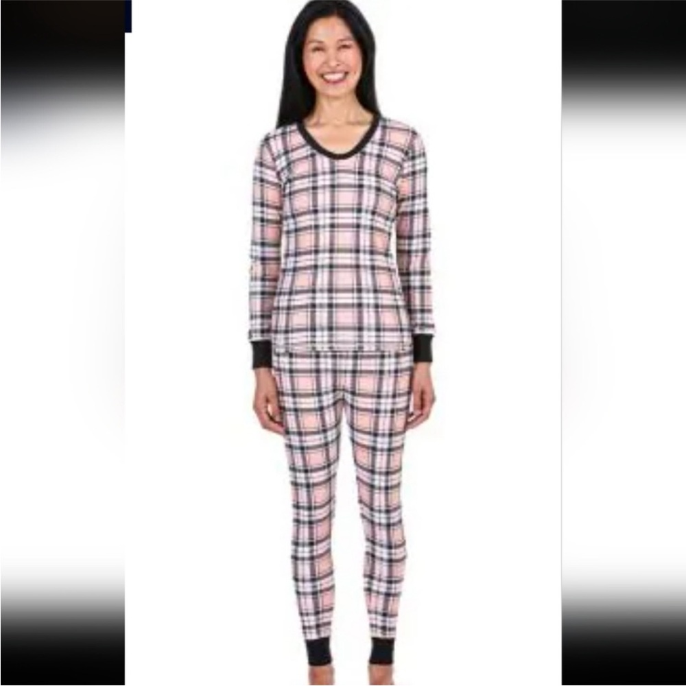 NWT WOMENS 2 PC WAFFLE THERMAL PJ SET